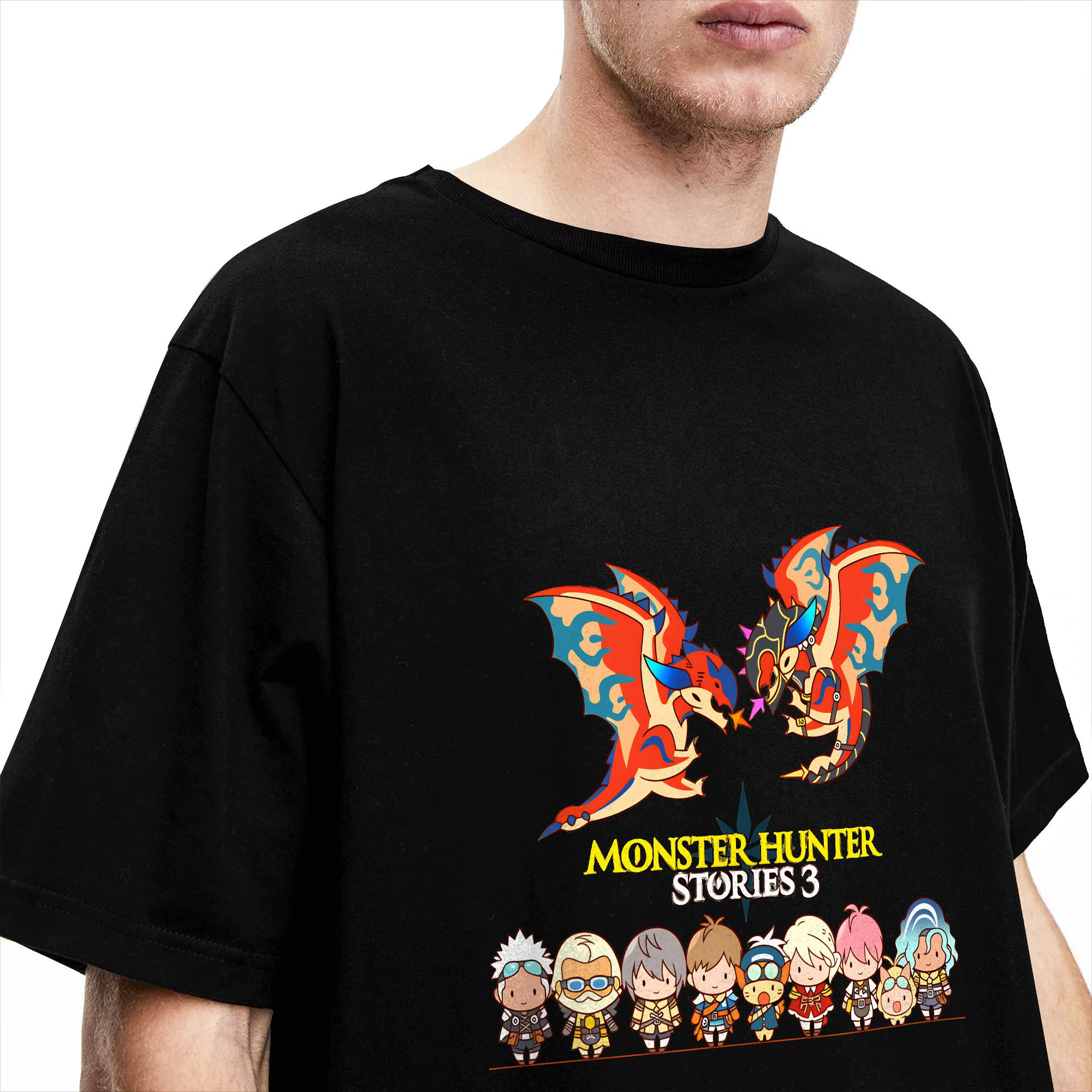 Monster Hunter Stories 3 T-shirt de plage populaire en pur coton à col rond