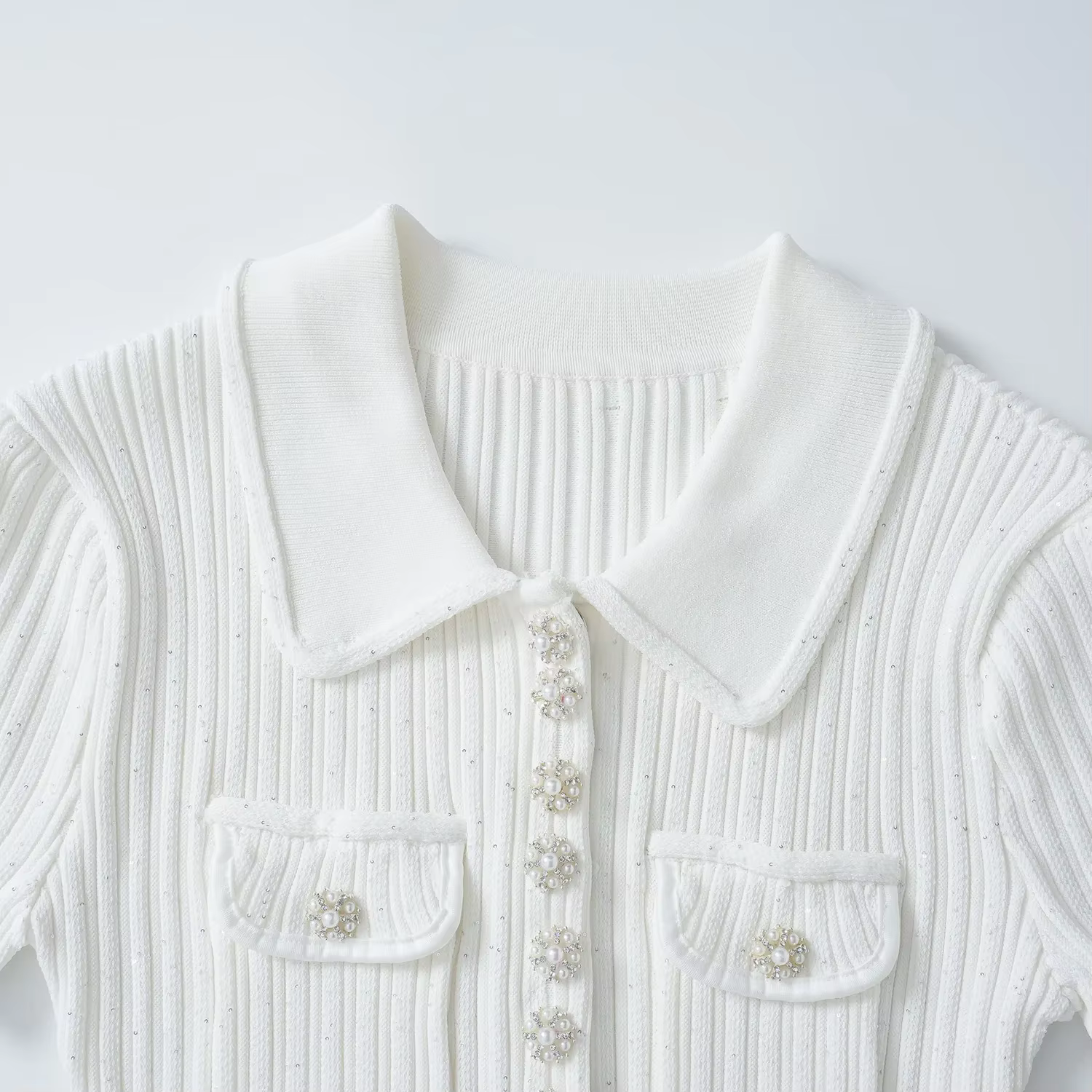 Marque Designer Polo robe tricotée femmes été à manches courtes simple boutonnage fleur bouton tricot pull Mini robes