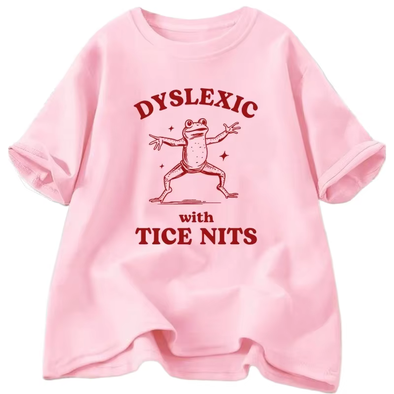 Dyslexique avec Tice Nits t-shirs femmes drôle grenouille t-shirt muet idiot Meme graphique t-shirts Csual à manches courtes femmes vêtements Y2K