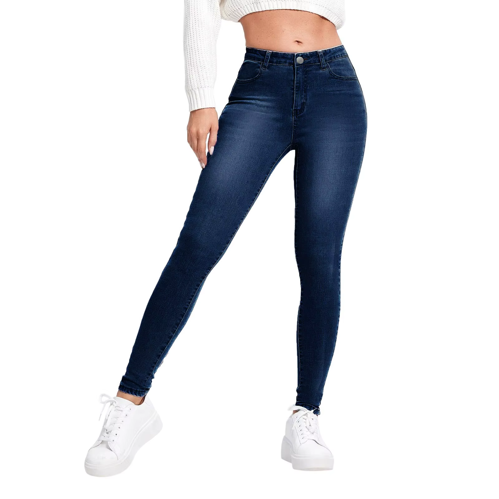 Jean pantalon pour femmes découpé