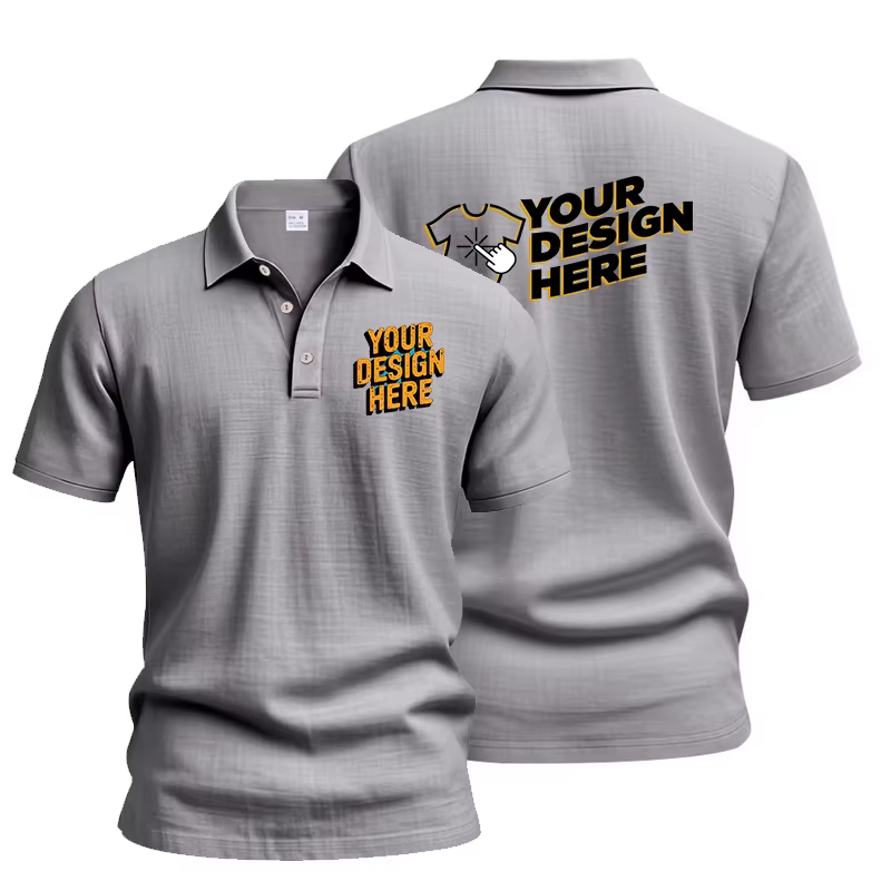Chemises polo en lin uni pour hommes