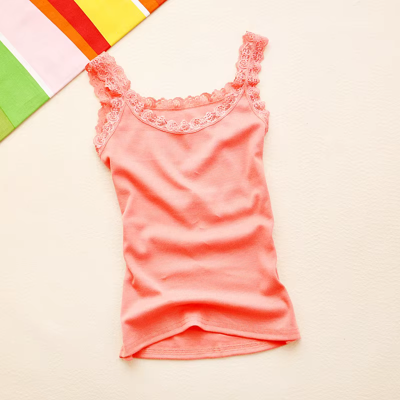 T-shirt en dentelle multicolore pour femme