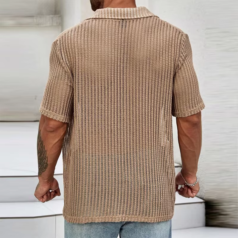 Chemise en Tricot Transparente pour Homme