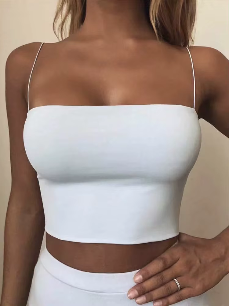Haut court en coton élastique pour femmes