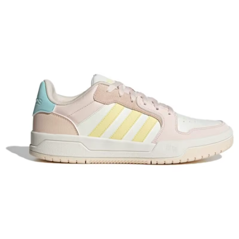 adidas ENTRAP Sneakers basses unisexes rose et blanc en cuir synthétique, style rétro, pour le basketball, le campus et le skate - ID6054
