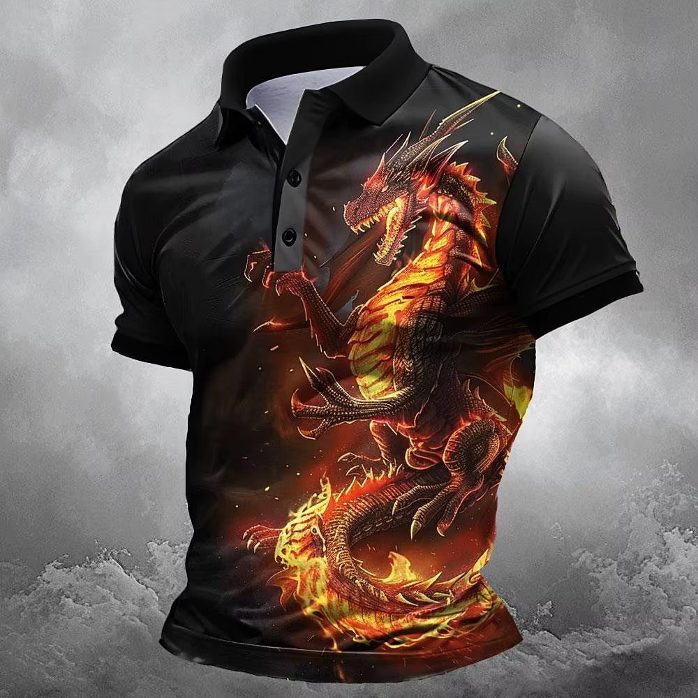 Nouveaux polos pour hommes à motif dragon