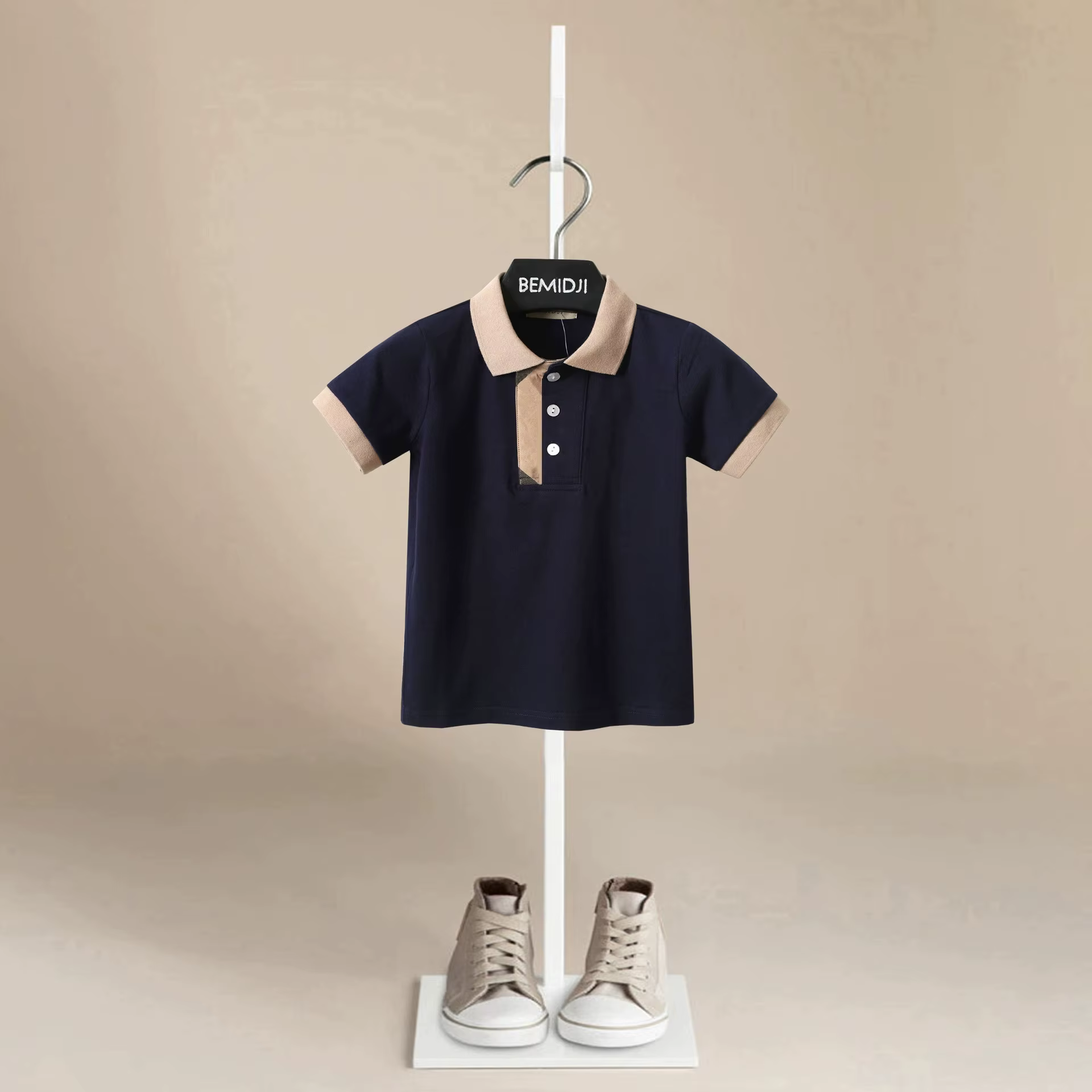 Chemise POLO de couleur unie pour enfants, T-shirt de sport à manches courtes pour garçons, élégant et décontracté, confortable, pour l'été, de 1 à 10 ans