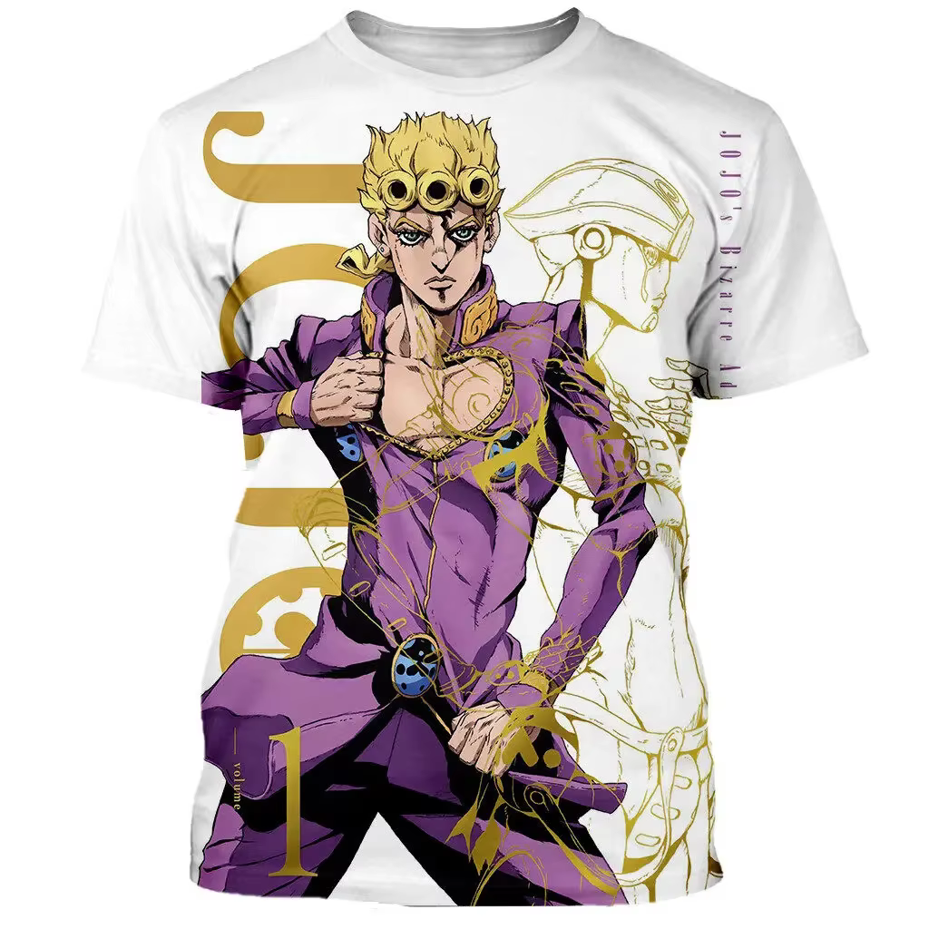 2024 Nouveau Jojo Bizarre Adventure T-Shirts Anime Manga Impression 3D Streetwear Hommes et Femmes Mode Surdimensionné
