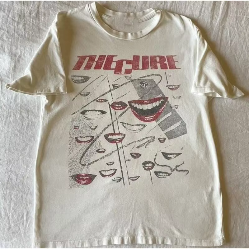 T-shirt The Cure Band, T-shirt à motif de groupe des années 90