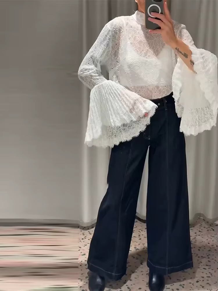 Chemisier élégant transparent pour femme