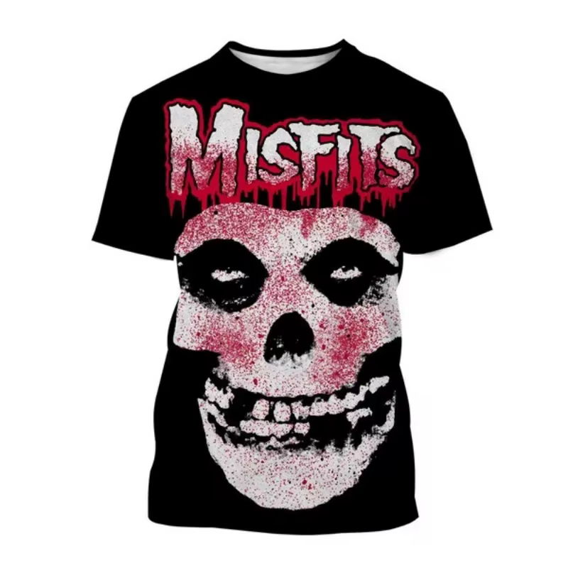 Misfits Rock Band T-Shirts crâne 3D imprimé Streetwear hommes femmes décontracté mode à manches courtes t-shirt