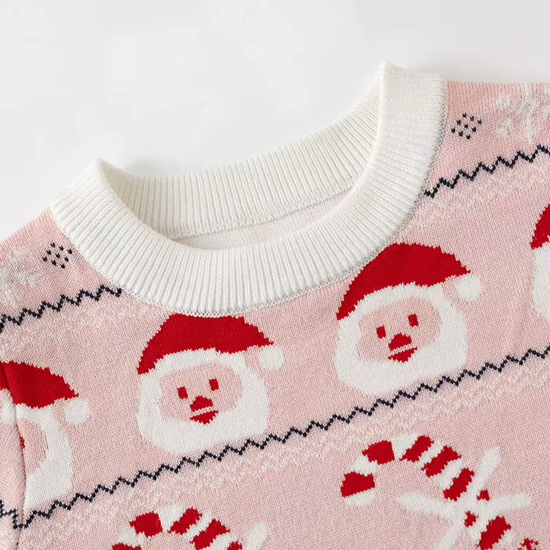Chandails de noël enfants dessin animé haut filles à manches longues col rond pull automne nouveau tricots de style