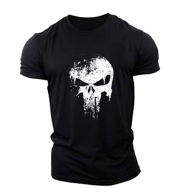 T-shirt Horror Skulls à manches courtes pour hommes, imprimé en 3D, style de rue masculin, haut de sport sportif décontracté, grande taille 6XL