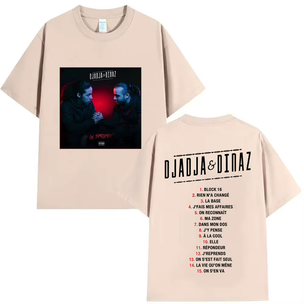 Rappeur Djadja & Dinaz Album 2025 t-shirts graphiques hommes Style Vintage gothique vêtements T-Shirt Hip Hop à manches