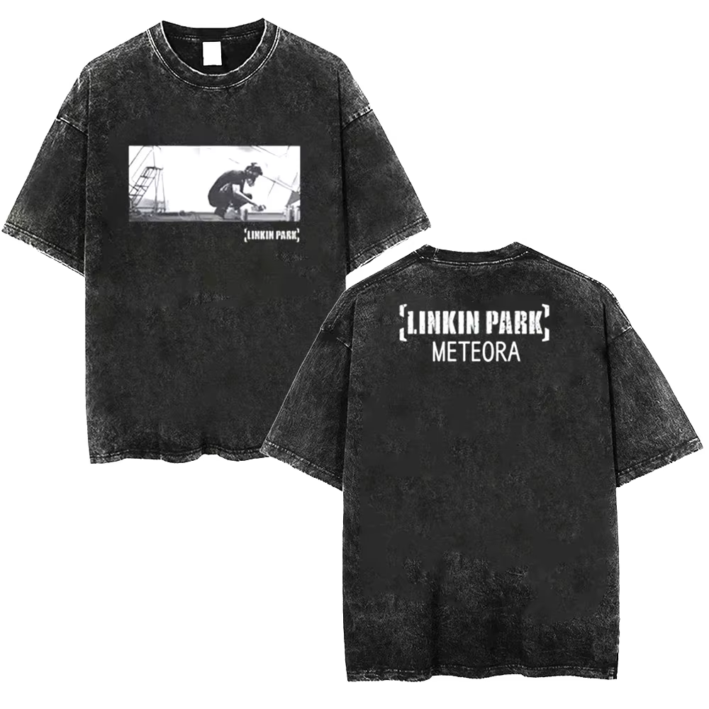 T-shirt délavé pour hommes Linkin Meteora 20e anniversaire Park