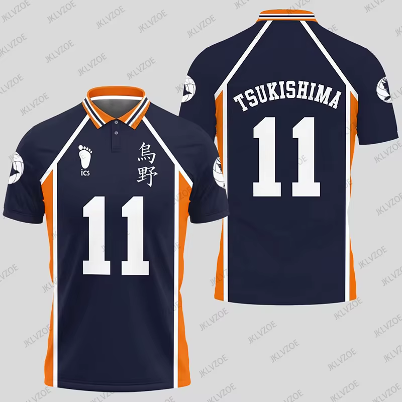 Chemises polo de cosplay Anime Haikyuu Hinata