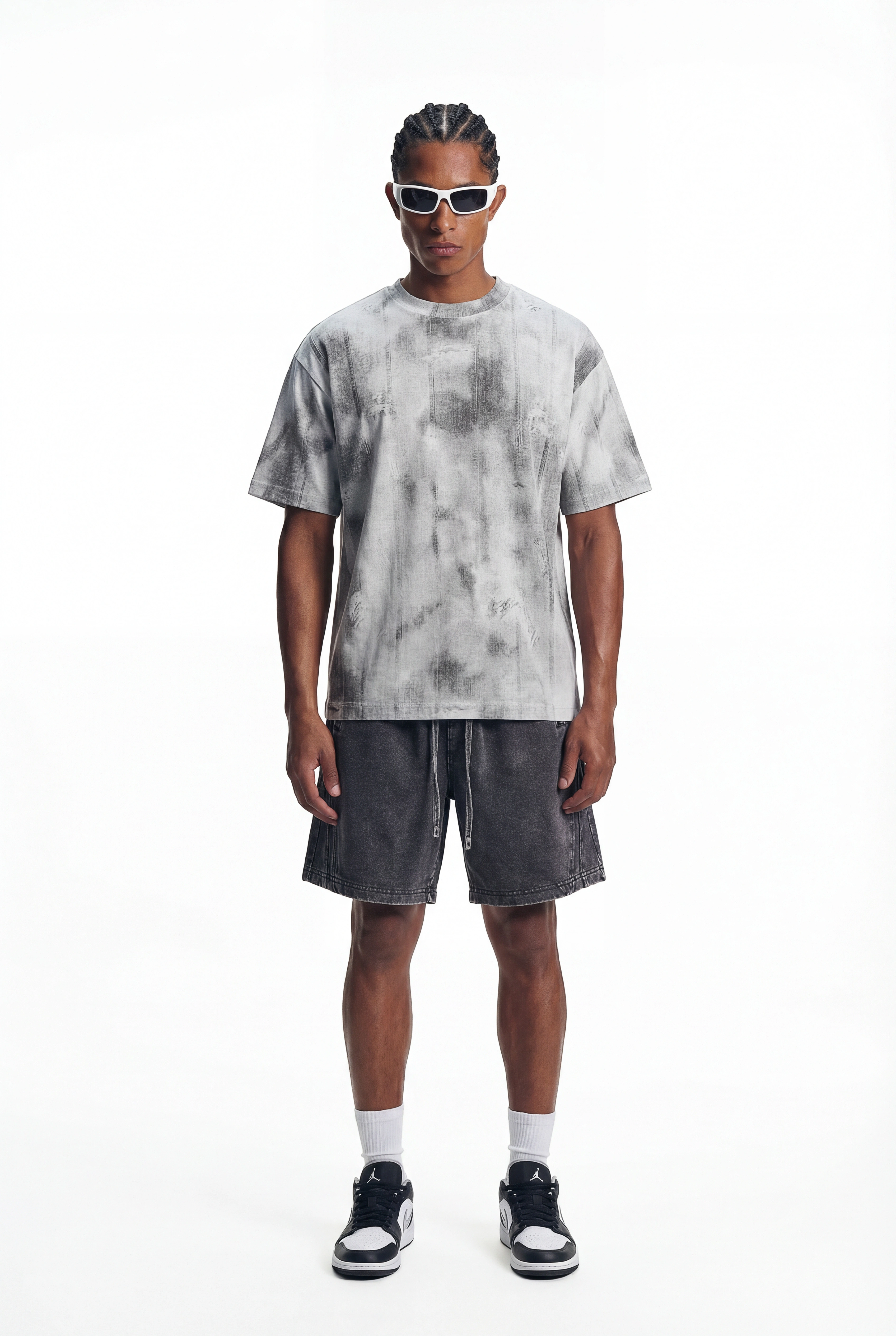 Nouveau T-shirt rétro noir à motif floral style photocopy 2026