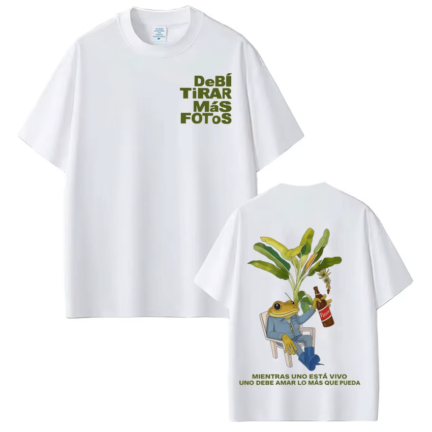 T-shirt Rapper Bad Bunny Debi Tirar Mas Fotos DTMF World Tour T-shirts Homme Femme Mode Vintage Hip Hop Streetwear