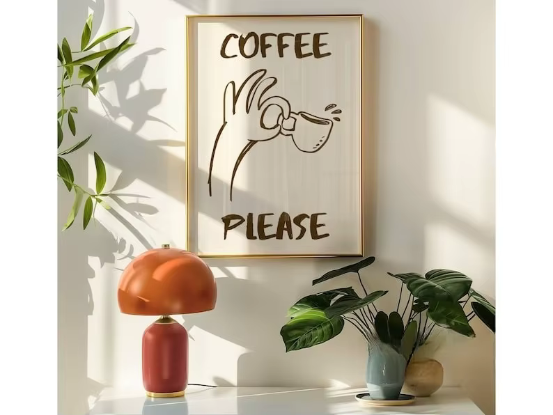 Lot de 3 tableaux muraux en toile sur le thème du café