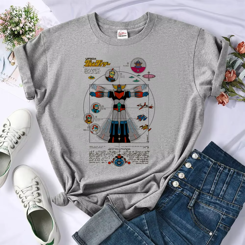 T-shirt graphique Goldorak pour femmes, vêtements d'été pour filles