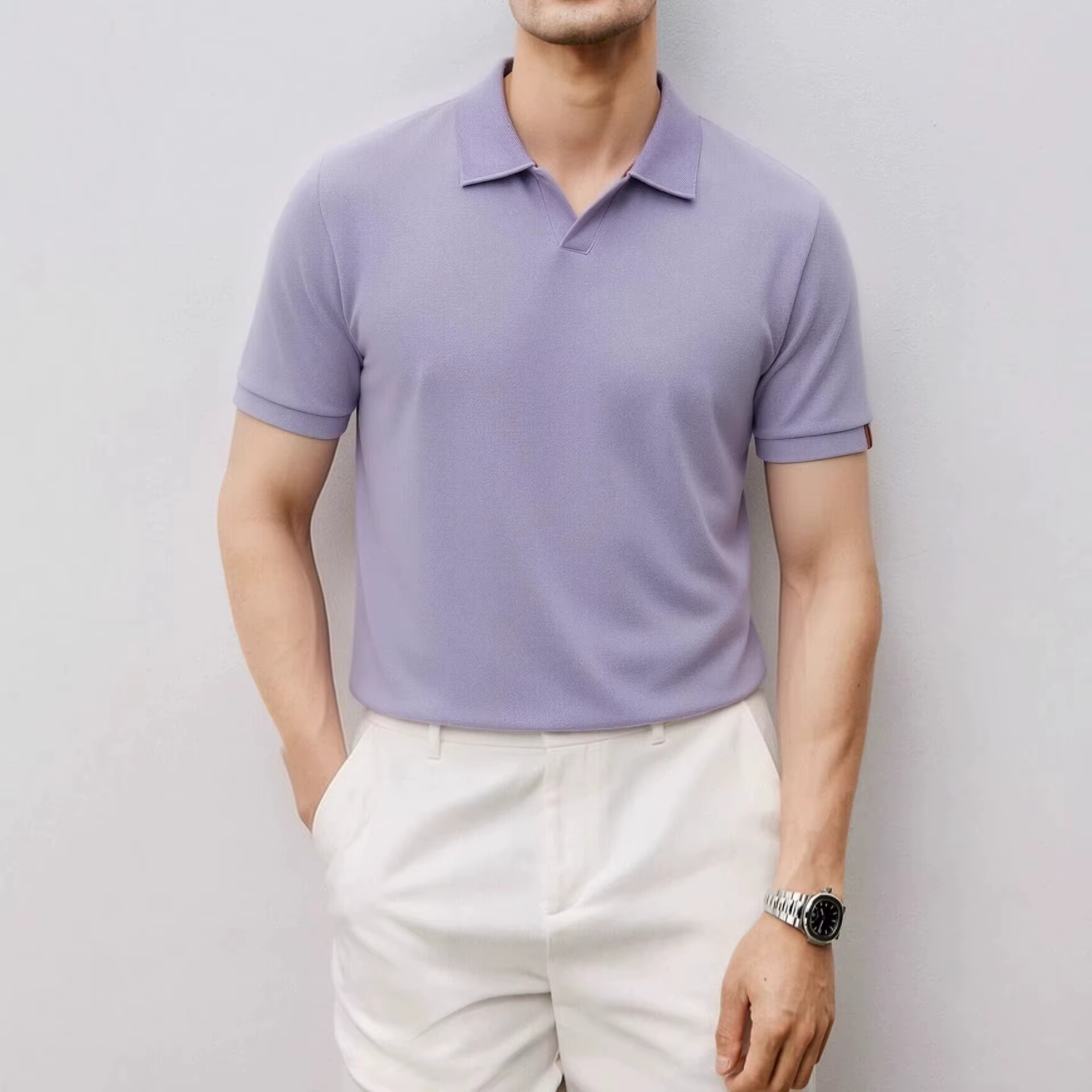 Polo à manches courtes Seagull Neck pour homme