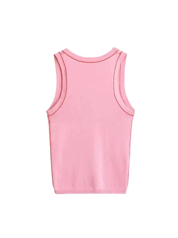 Débardeur en tricot sans manches pour femmes