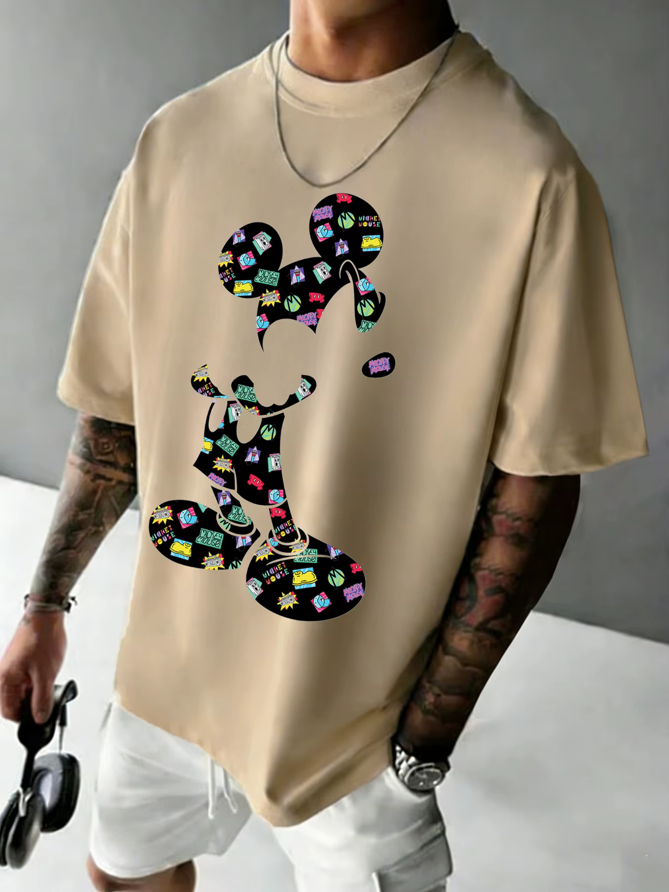 T-Shirt imprimé Mickey Mouse pour hommes
