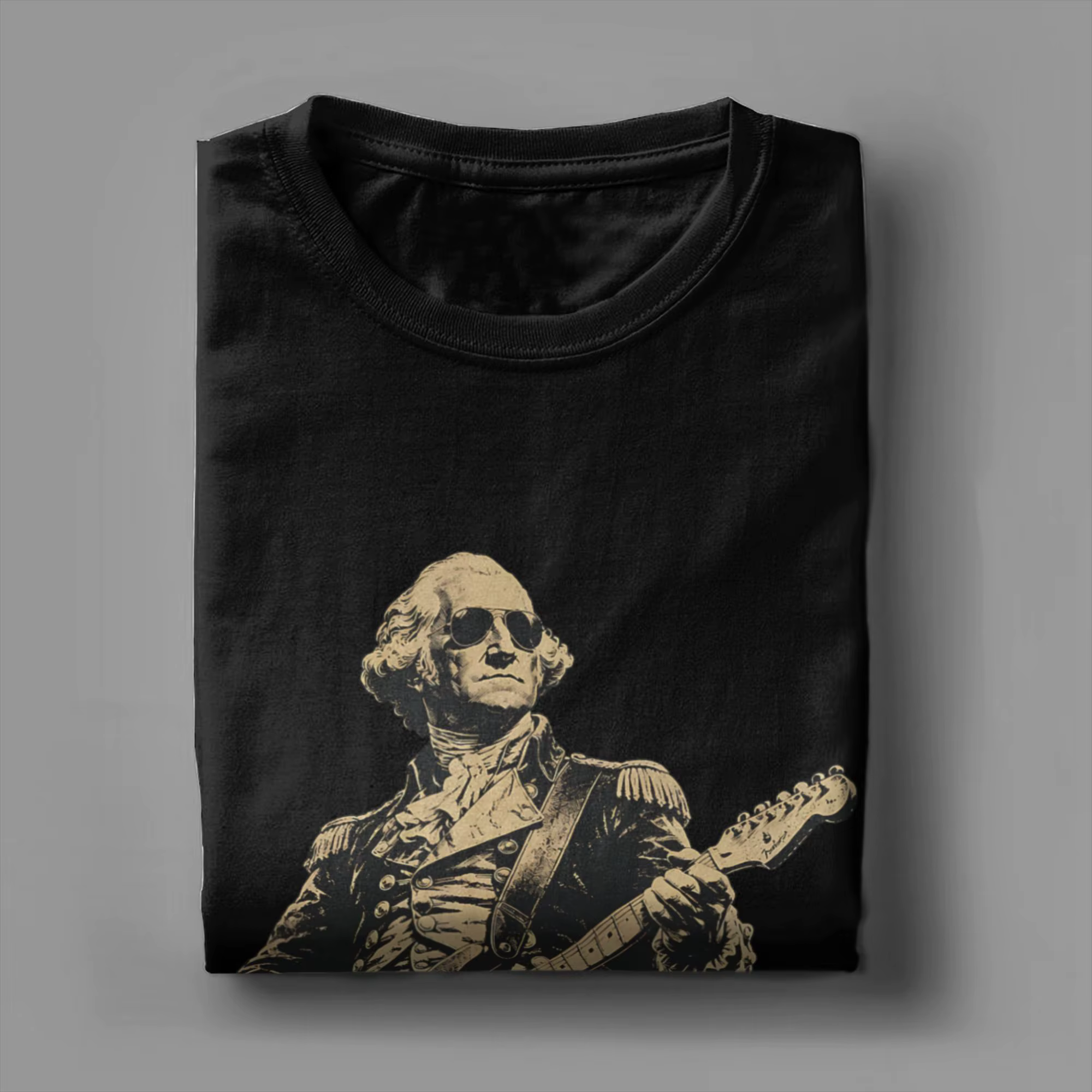 T-shirts pour hommes, America 250th George Washington Rock Guitar Music 1776