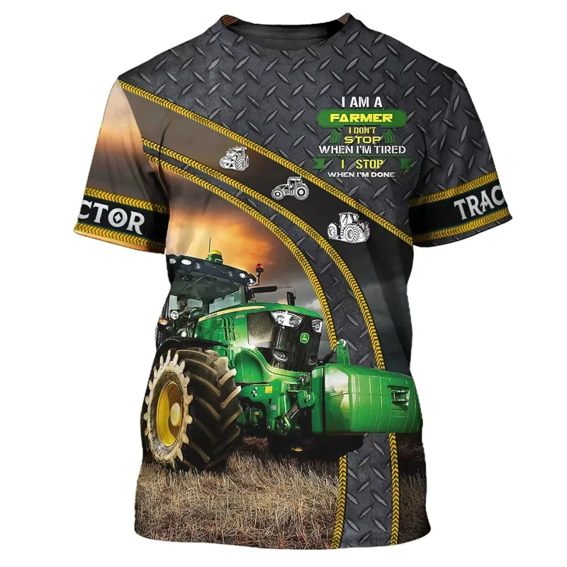 T-shirt graphique de tracteur de ferme pour hommes