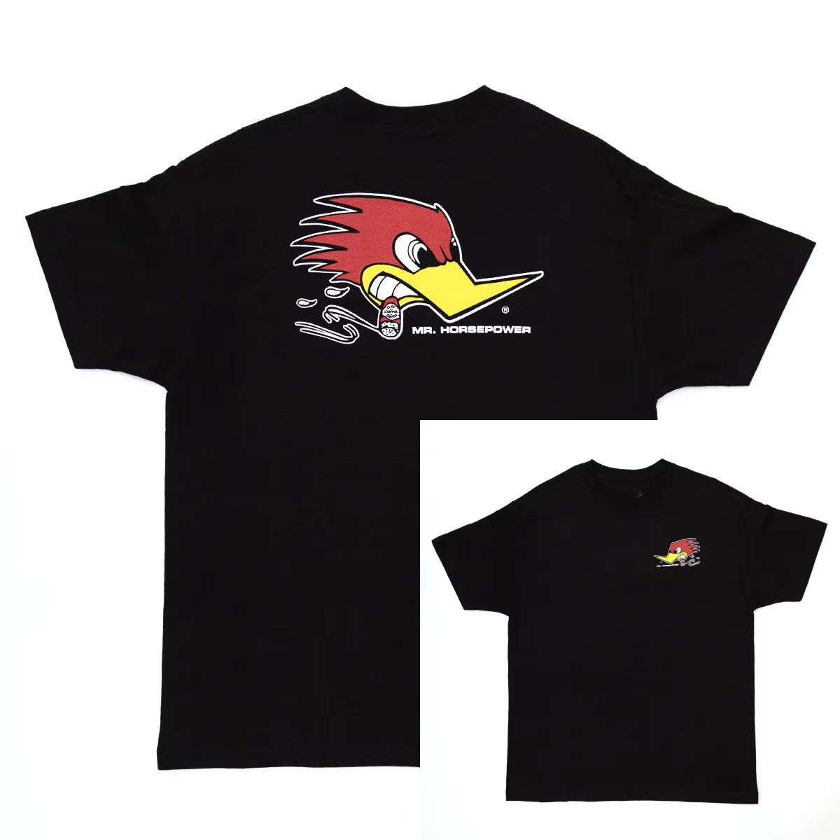 T-shirt en coton avec motif de voiture de course classique Gray Woodpecker