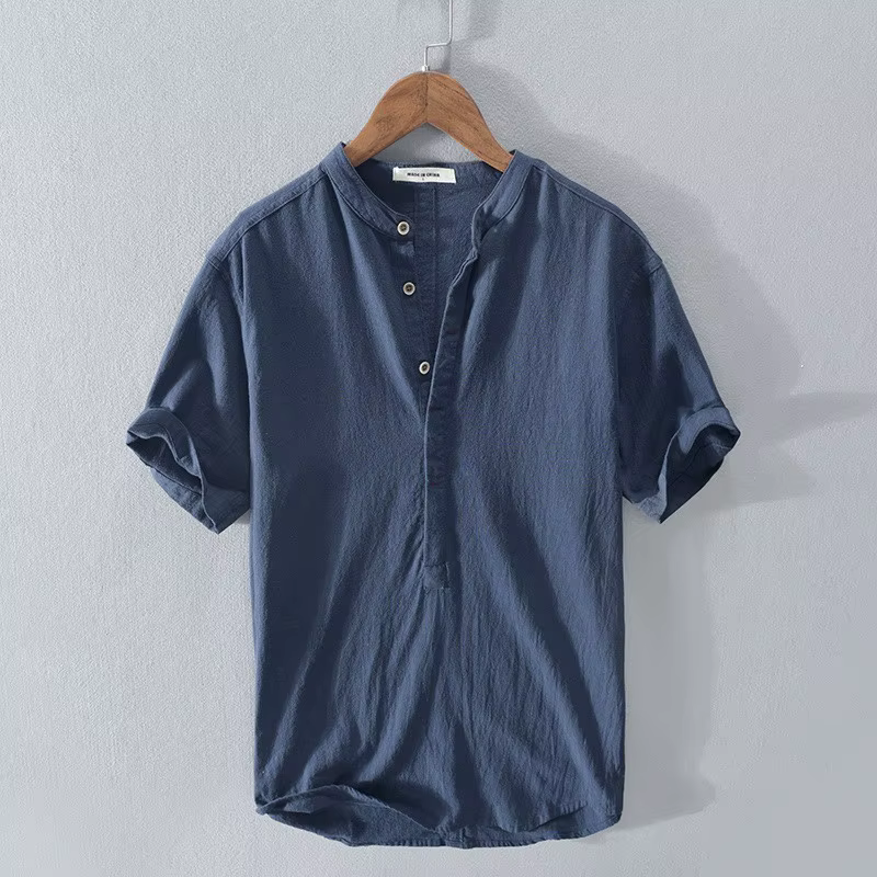 Chemise en coton et lin pour homme