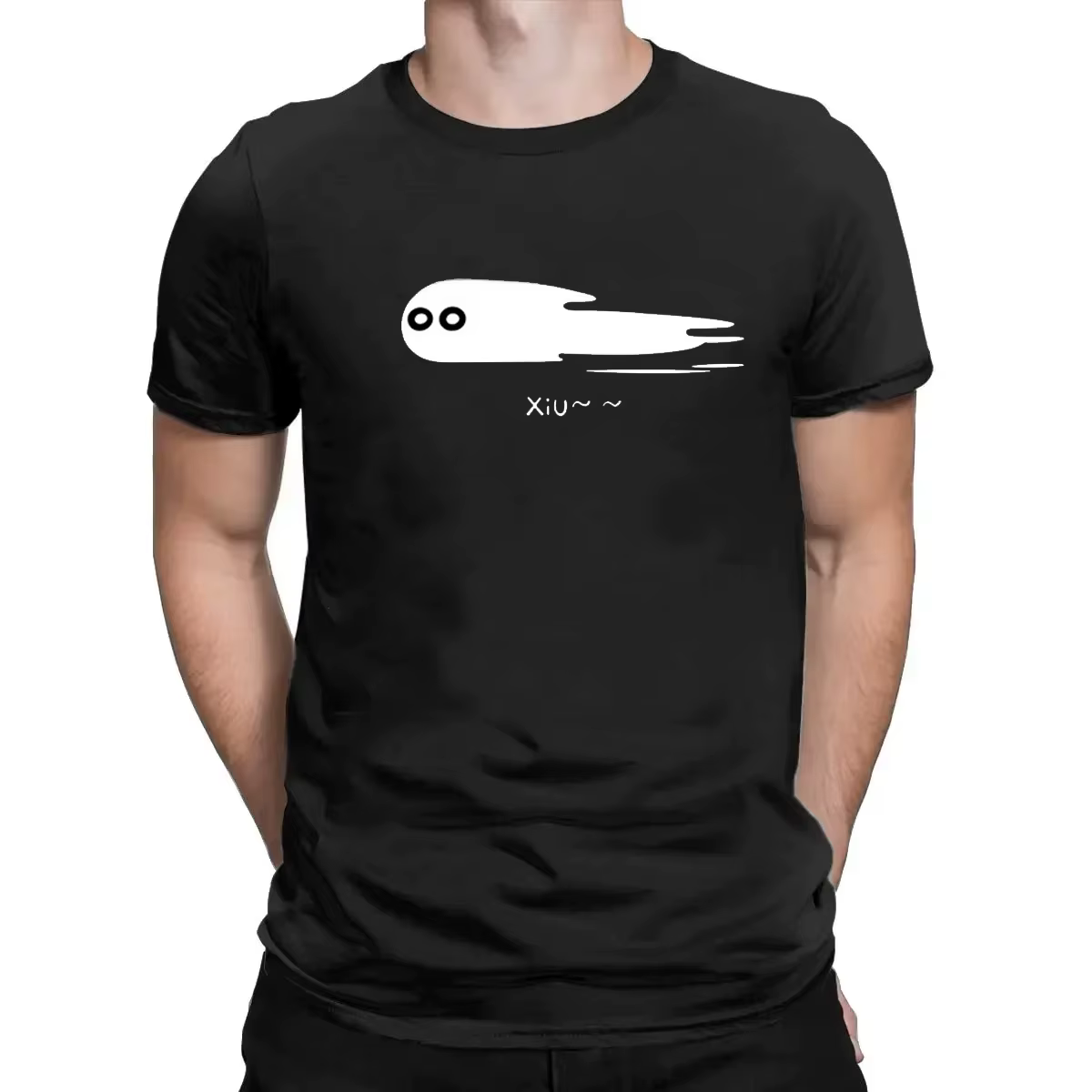 T-shirt pour homme, illustration amusante, coton pur, col rond, pull-over, t-shirt décontracté quotidien, t-shirt de sport, hauts unisexes surdimensionnés, manches courtes