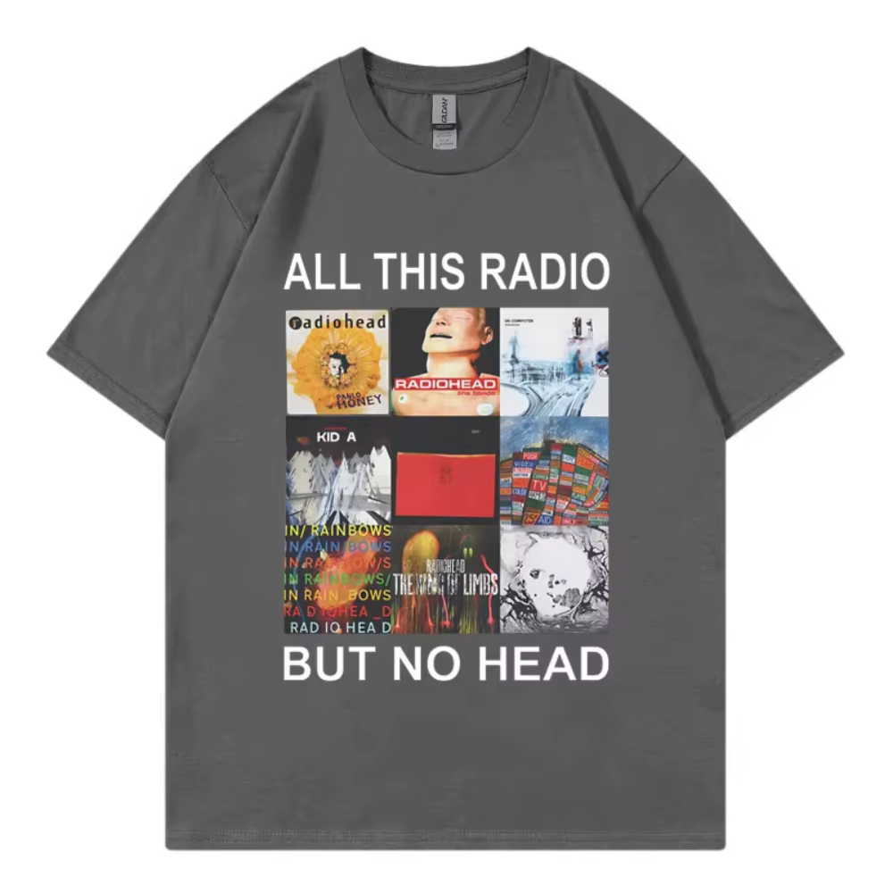 Tout ce Radio mais pas de tête T-Shirt groupe de Rock Radiohead Album de musique graphique