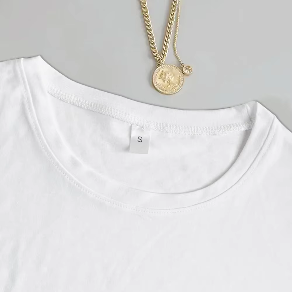 T-Shirt à Manches Courtes et Col Ras du Cou pour Femme Vêtement Décontracté avec Lettres Imprimées