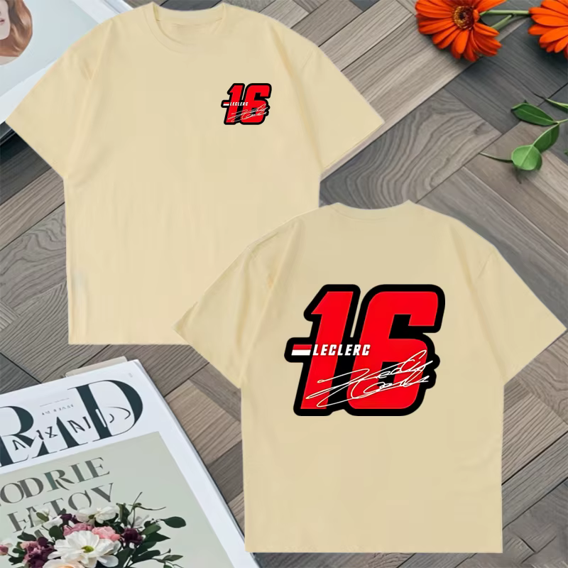 2025 tendance numéro 16 Charles Leclerc Racer graphique lâche t-shirt hommes femmes coton été Hip Hop à manches courtes unisexe t-shirts