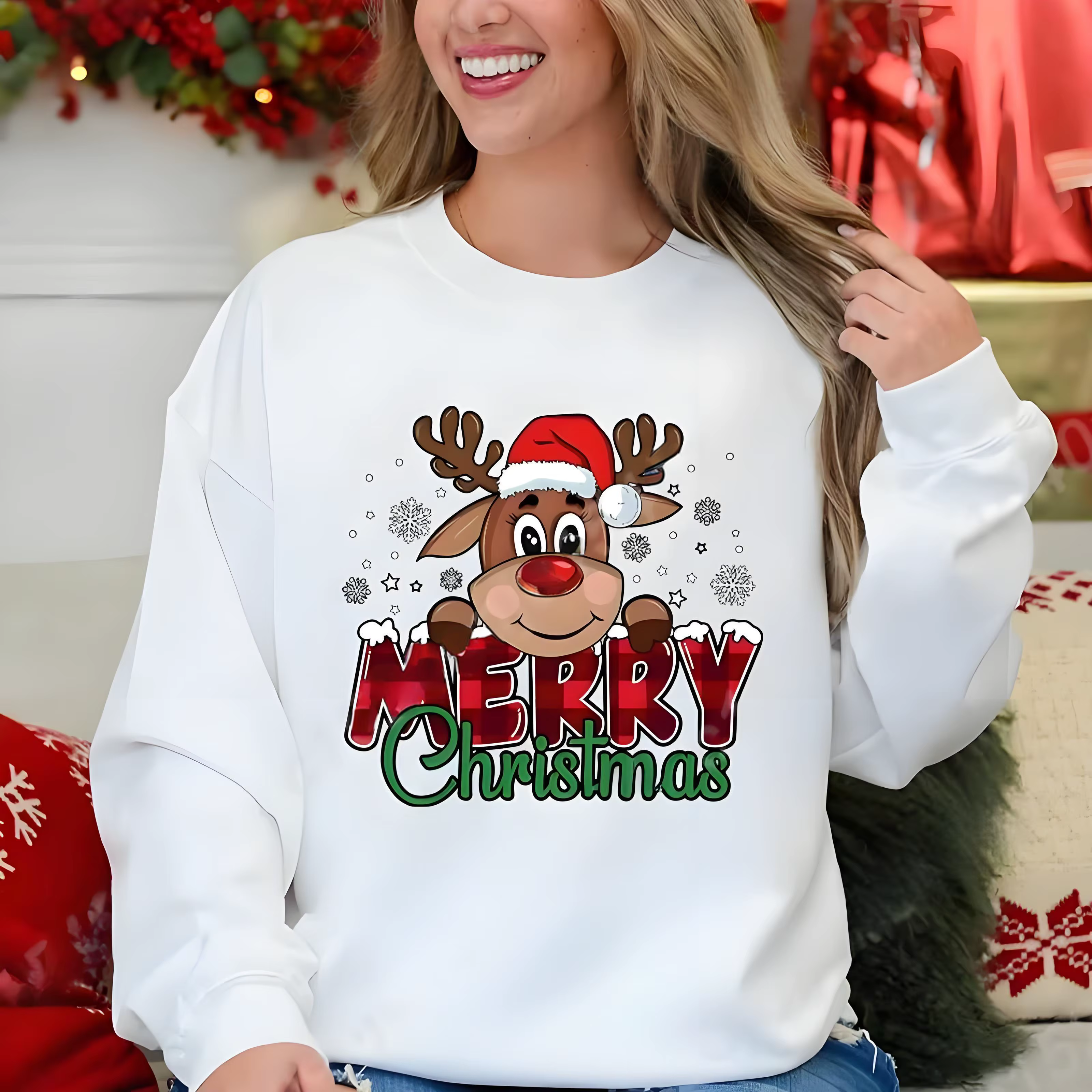 Sweat-shirt festif de noël pour femmes