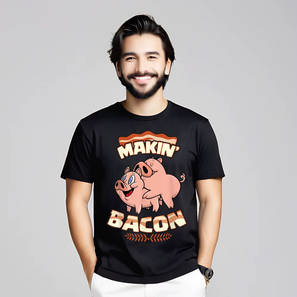 Makin Bcopropriété-T-shirt à manches courtes et col rond en pur coton