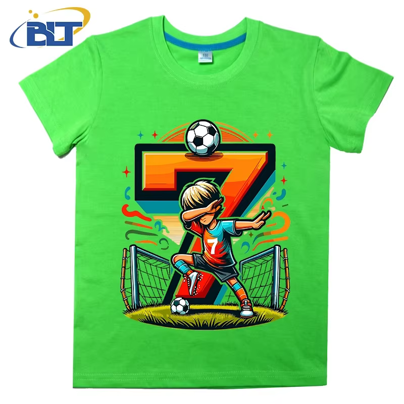 T-shirt d'été en coton à manches courtes pour enfants de 7 ans