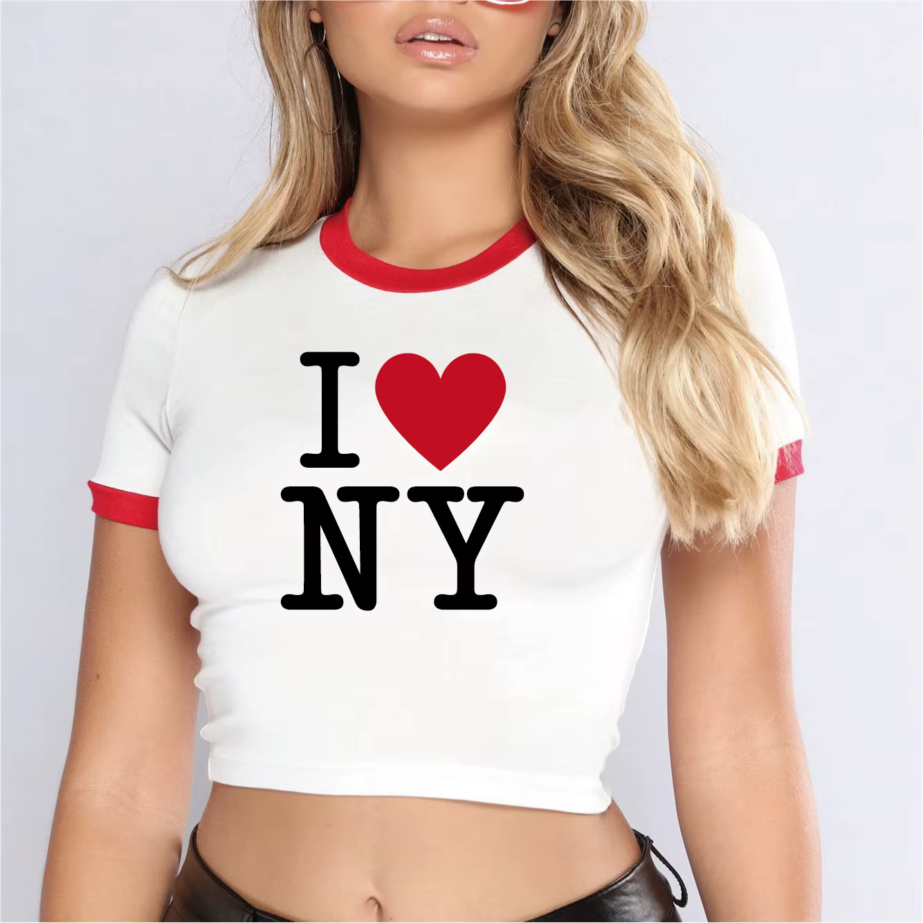 T-shirt en coton imprimé texte I Love New York pour filles