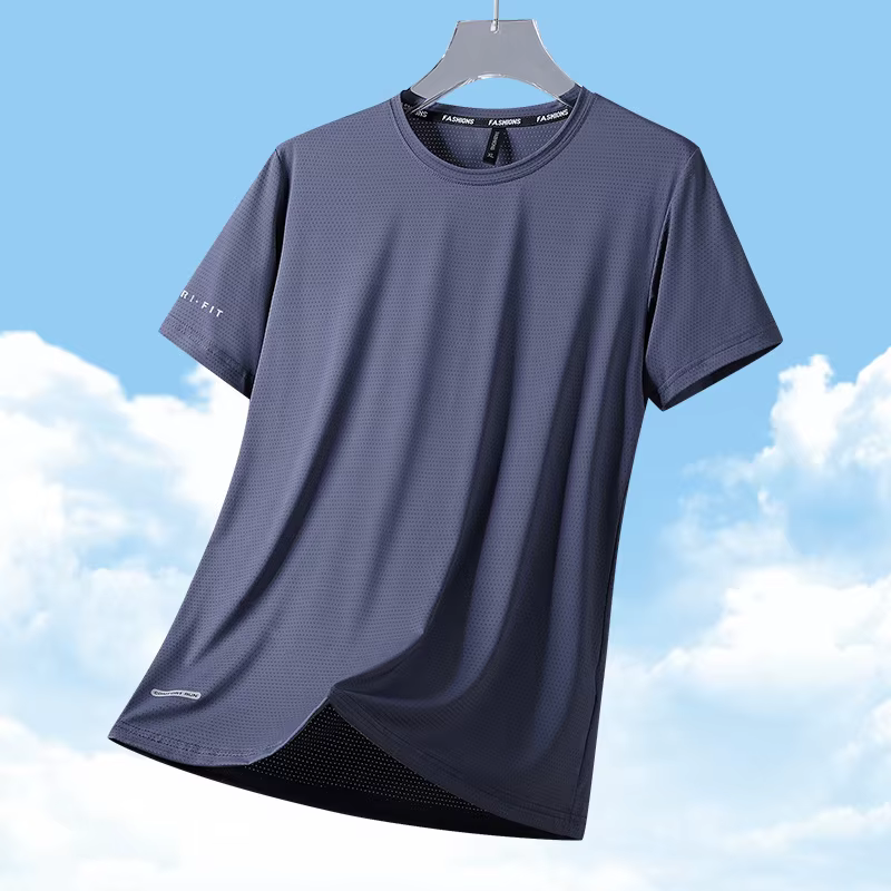 Haute qualité glace soie T-Shirts hommes grande taille 8XL homme t-shirt gros
