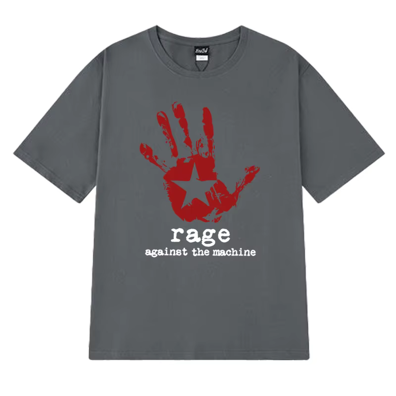 T-shirts à manches courtes imprimés sur le thème de Rage Against The Machine