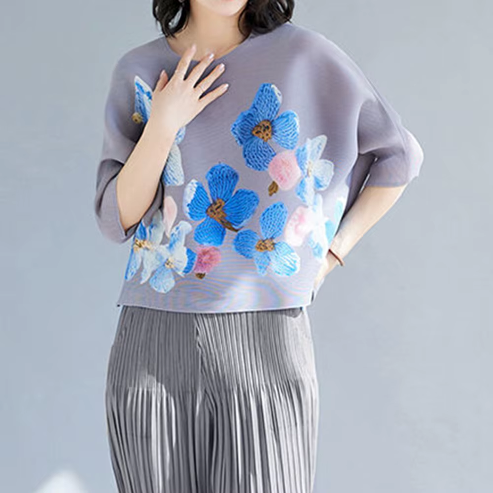 T-shirt imprimé à manches courtes pour femmes