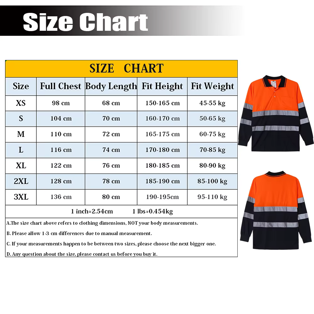 Polo de sécurité personnalisé avec logo orange