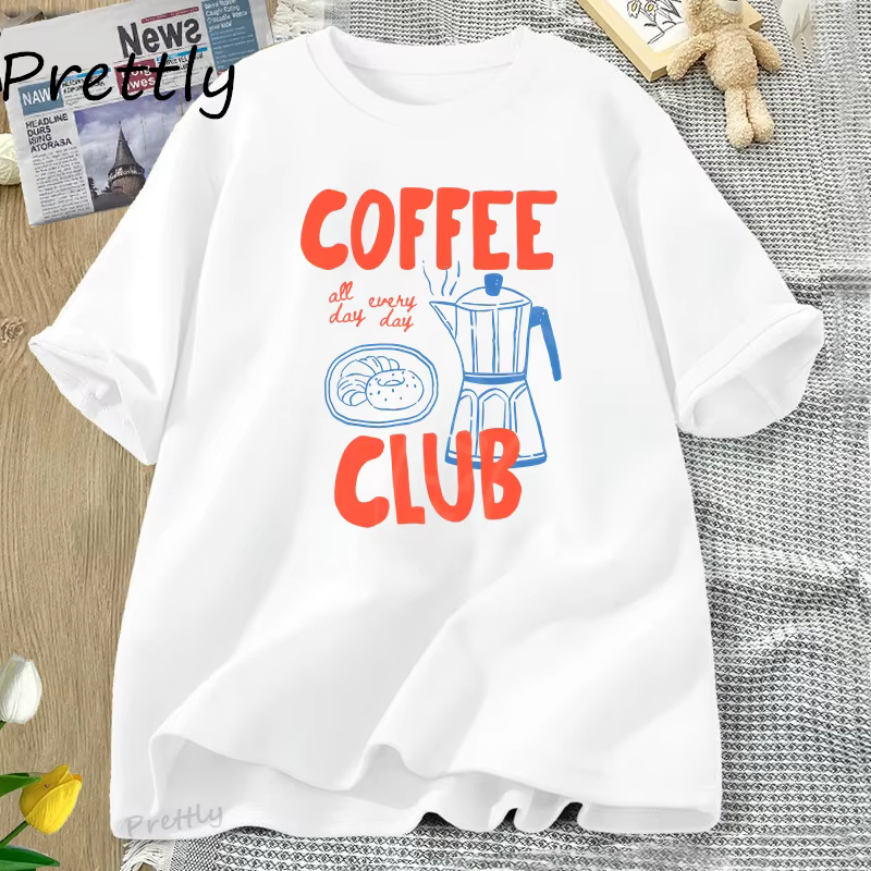Coffee Club t-shirt femmes drôle café amant rétro