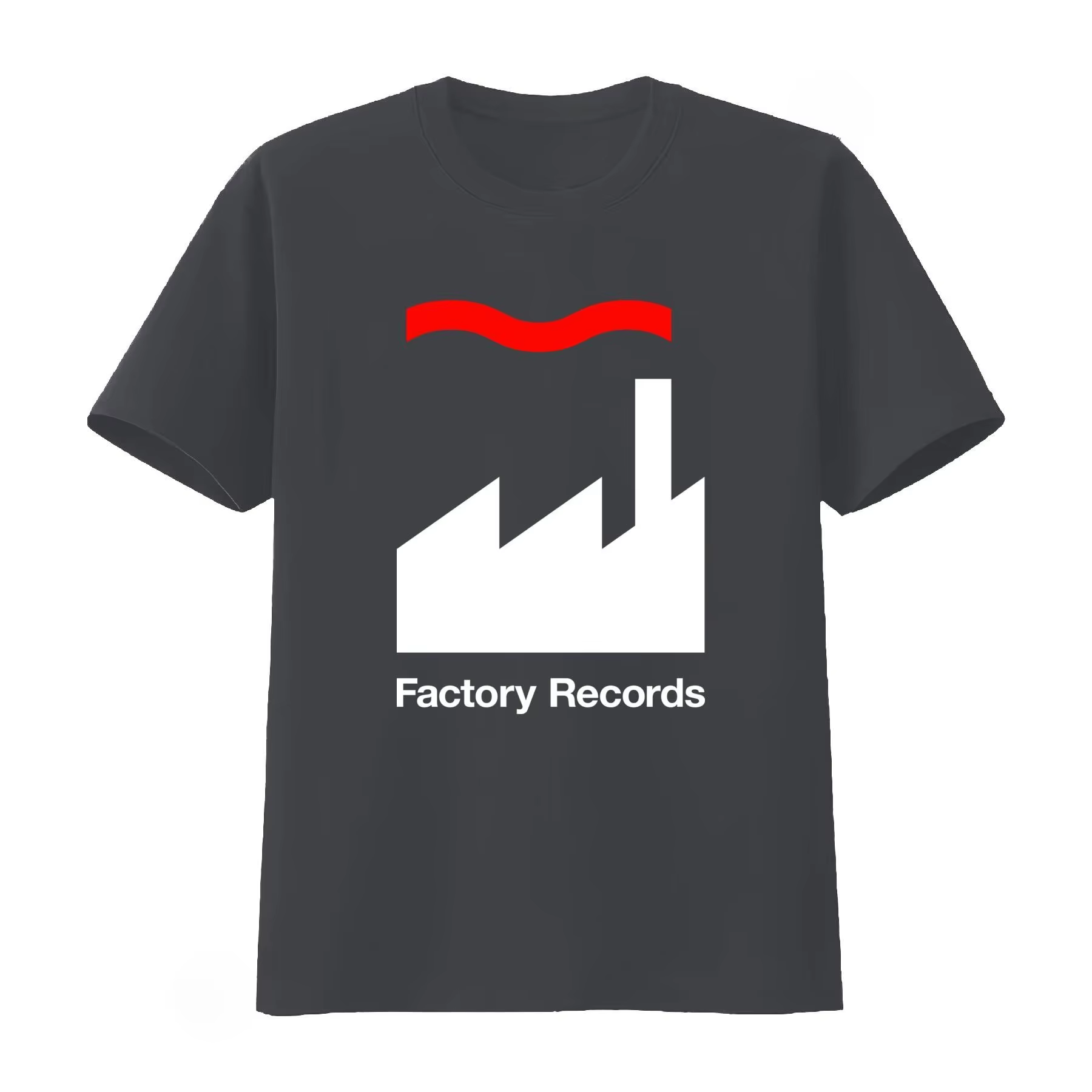 T-shirt Factory Records disponible en noir et blanc classiques