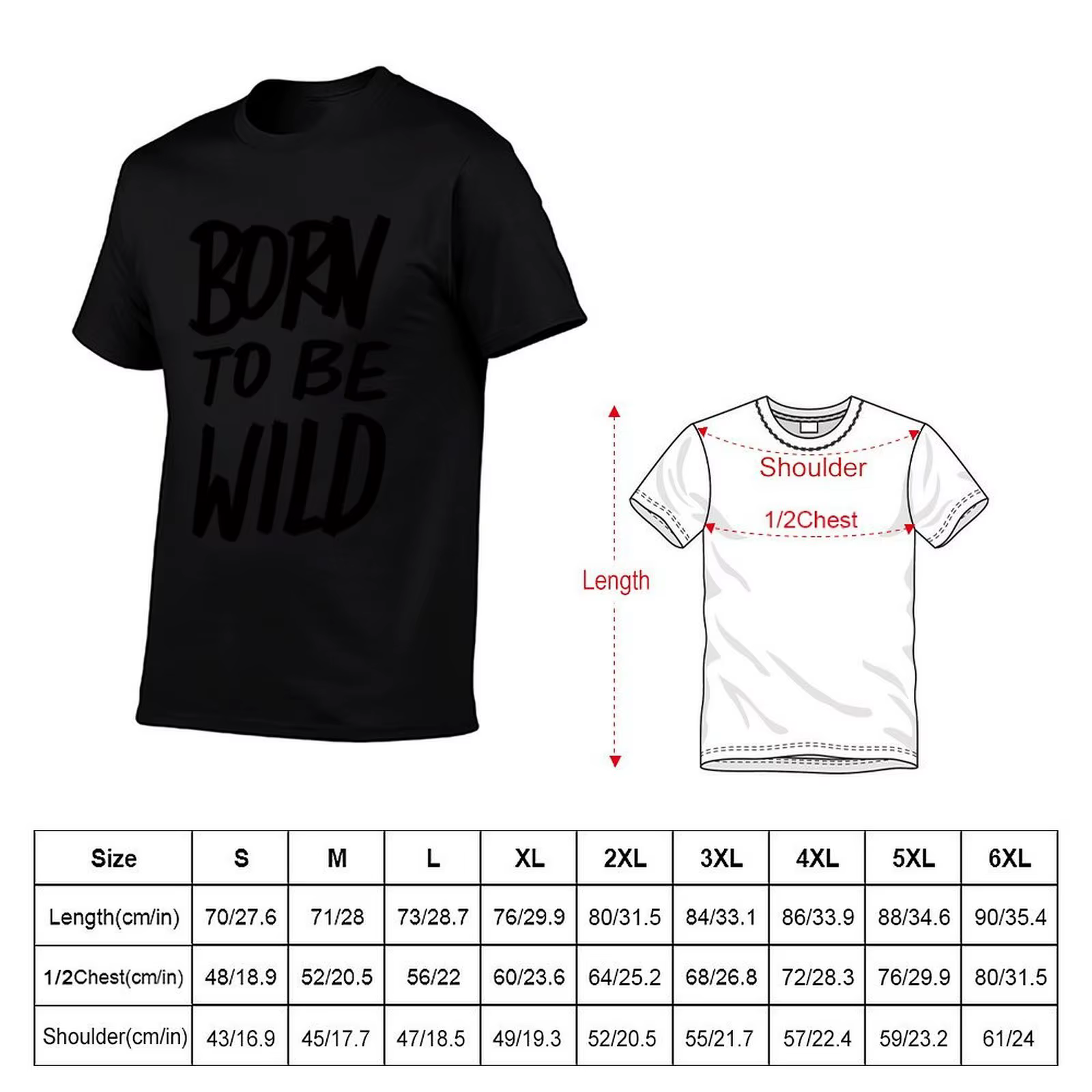 T-shirt Born to BE Wild, t-shirt graphique créatif