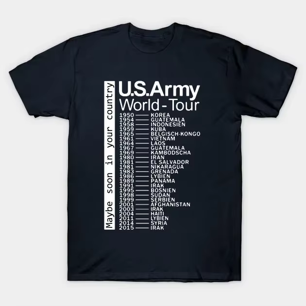 L'armée américaine World Tour T-Shirt 100% coton col rond été manches courtes décontracté hommes