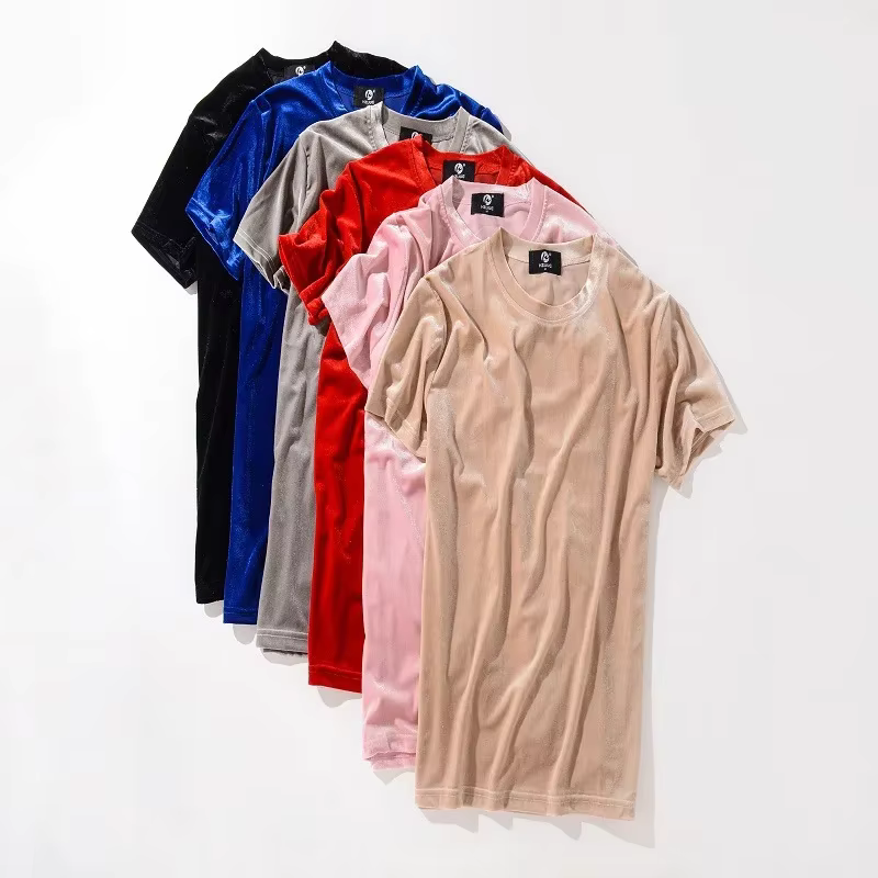 Nouveau T-shirt en velours à manches courtes 2026 – Style décontracté et tendance pour homme – Hauts et t-shirts masculins