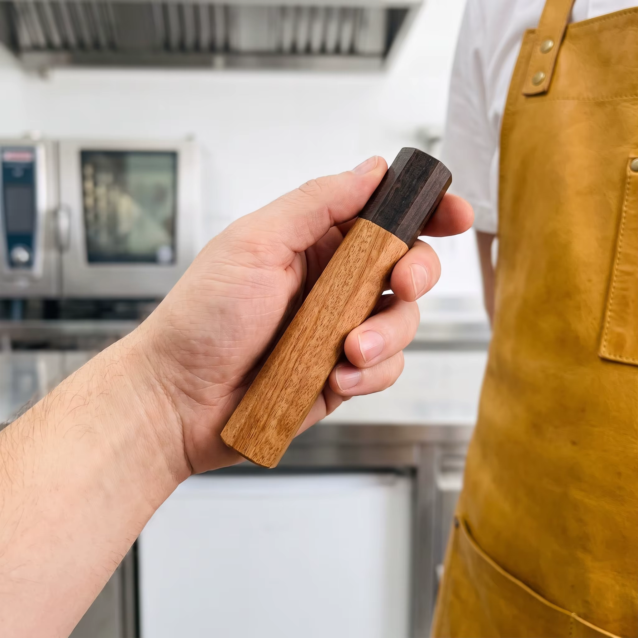 Manche de couteau octogonal en ébène japonais fait main pour les passionnés de bricolage, compatible avec divers styles de couteaux de cuisine courants