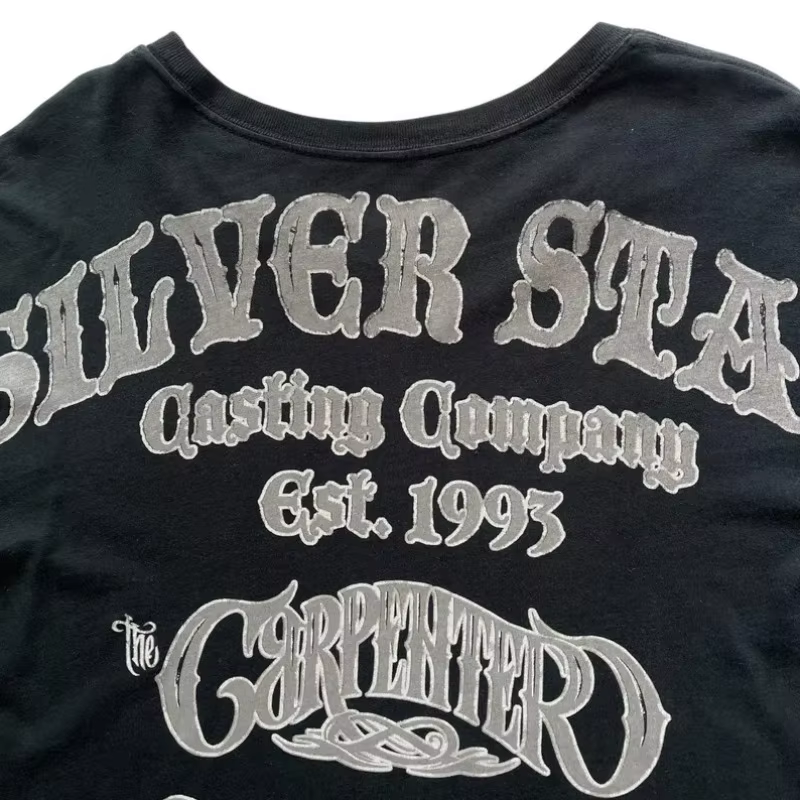 Silver Star Y2K Dark Heavy Metal t-shirt unisexe Punk Streetwear surdimensionné Graffiti gothique Design nouveau haut